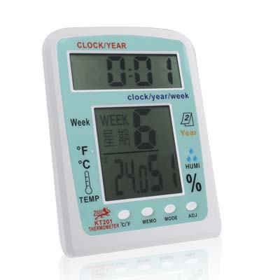 Digital Indoor / Outdoor 2 LCD Display Thermometer & Humidity with Clock / Week / Calendar / Alarm